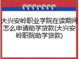 大兴安岭职业学院在读期间怎么申请助学贷款(大兴安岭职院助学贷款)