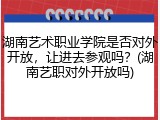 湖南艺术职业学院是否对外开放，让进去参观吗？(湖南艺职对外开放吗)