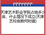 天津艺术职业学院占地多少亩，什么情况下成立(天津艺校亩数何时建)