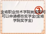 金肯职业技术学院就读期间可以申请哪些奖学金(金肯学院奖学金)
