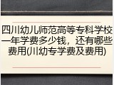 四川幼儿师范高等专科学校一年学费多少钱，还有哪些费用(川幼专学费及费用)