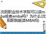 沈阳职业技术学院可以读mba或者emba吗？为什么(沈阳职院能读MBA吗)