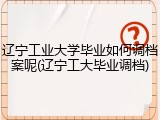 辽宁工业大学毕业如何调档案呢(辽宁工大毕业调档)