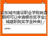 山东城市建设职业学院就读期间可以申请哪些奖学金(城建职院奖学金种类)