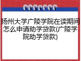 扬州大学广陵学院在读期间怎么申请助学贷款(广陵学院助学贷款)