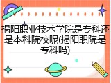 揭阳职业技术学院是专科还是本科院校呢(揭阳职院是专科吗)