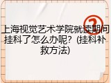 上海视觉艺术学院就读期间挂科了怎么办呢？(挂科补救方法)