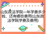 山东政法学院一年学费多少钱，还有哪些费用(山东政法学院学费及费用)