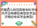 济南幼儿师范高等专科学校共开设有哪些类型奖学金(济南幼专奖学金类型)