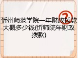忻州师范学院一年财政拨款大概多少钱(忻师院年财政拨款)