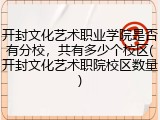 开封文化艺术职业学院是否有分校，共有多少个校区(开封文化艺术职院校区数量)