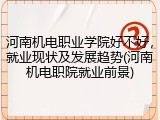 河南机电职业学院好不好，就业现状及发展趋势(河南机电职院就业前景)