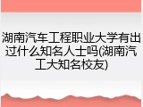 湖南汽车工程职业大学有出过什么知名人士吗(湖南汽工大知名校友)