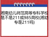 湘南幼儿师范高等专科学校是不是211或985高校(湘幼专是211吗)