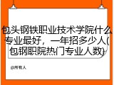 包头钢铁职业技术学院什么专业最好，一年招多少人(包钢职院热门专业人数)