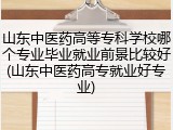 山东中医药高等专科学校哪个专业毕业就业前景比较好(山东中医药高专就业好专业)