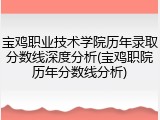 宝鸡职业技术学院历年录取分数线深度分析(宝鸡职院历年分数线分析)