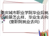 重庆城市职业学院毕业后就业前景怎么样，毕业生去向(重职院就业去向)