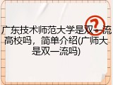 广东技术师范大学是双一流高校吗，简单介绍(广师大是双一流吗)