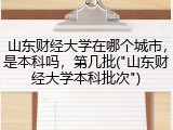 山东财经大学在哪个城市，是本科吗，第几批("山东财经大学本科批次")