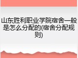 山东胜利职业学院宿舍一般是怎么分配的(宿舍分配规则)