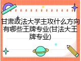 甘肃政法大学主攻什么方向有哪些王牌专业(甘法大王牌专业)