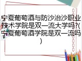 宁夏葡萄酒与防沙治沙职业技术学院是双一流大学吗?(宁夏葡萄酒学院是双一流吗)