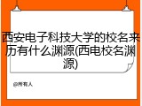 西安电子科技大学的校名来历有什么渊源(西电校名渊源)