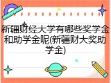 新疆财经大学有哪些奖学金和助学金呢(新疆财大奖助学金)