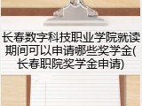 长春数字科技职业学院就读期间可以申请哪些奖学金(长春职院奖学金申请)