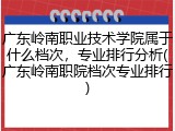 广东岭南职业技术学院属于什么档次，专业排行分析(广东岭南职院档次专业排行)