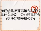 宿迁幼儿师范高等专科学校是什么级别，公办还是民办(宿迁幼师专科公办)