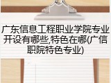 广东信息工程职业学院专业开设有哪些,特色在哪(广信职院特色专业)