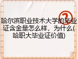 哈尔滨职业技术大学的毕业证含金量怎么样，为什么(哈职大毕业证价值)