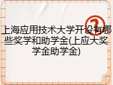 上海应用技术大学开设有哪些奖学和助学金(上应大奖学金助学金)