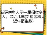 新疆医科大学一届招收多少人，最近几年(新疆医科大近年招生数)