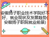安徽扬子职业技术学院好不好，就业现状及发展趋势(安徽扬子职院就业前景)