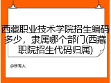 西藏职业技术学院招生编码多少，隶属哪个部门(西藏职院招生代码归属)