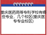 重庆医药高等专科学校有哪些专业，几个校区(重庆医专专业校区)