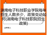 湖南电子科技职业学院每年招生人数多少，政策变动如何(湖南电子科技职院招生政策)