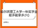 哈尔滨理工大学一年奖学金最多能拿多少()