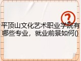 平顶山文化艺术职业学院有哪些专业，就业前景如何()