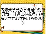 青海大学昆仑学院是否对外开放，让进去参观吗？(青海大学昆仑学院开放参观吗)