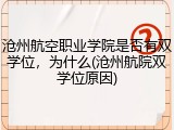 沧州航空职业学院是否有双学位，为什么(沧州航院双学位原因)