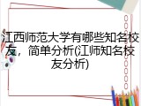 江西师范大学有哪些知名校友，简单分析(江师知名校友分析)