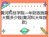 黄河科技学院一年财政拨款大概多少钱(黄河科大年拨款)