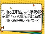 四川化工职业技术学院哪个专业毕业就业前景比较好(川化职院就业好专业)