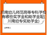 川南幼儿师范高等专科学校有哪些奖学金和助学金呢(川南幼专奖助学金)