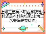上海工艺美术职业学院是专科还是本科院校呢(上海工艺美院是专科吗)