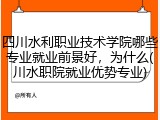 四川水利职业技术学院哪些专业就业前景好，为什么(川水职院就业优势专业)
